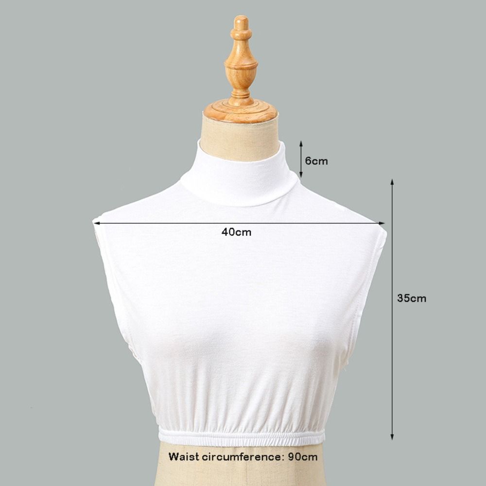 Vintage Solid Color False Collar Detachable Design Loose Hem Detachable Collars Mock Top Style Neck Cover for Women