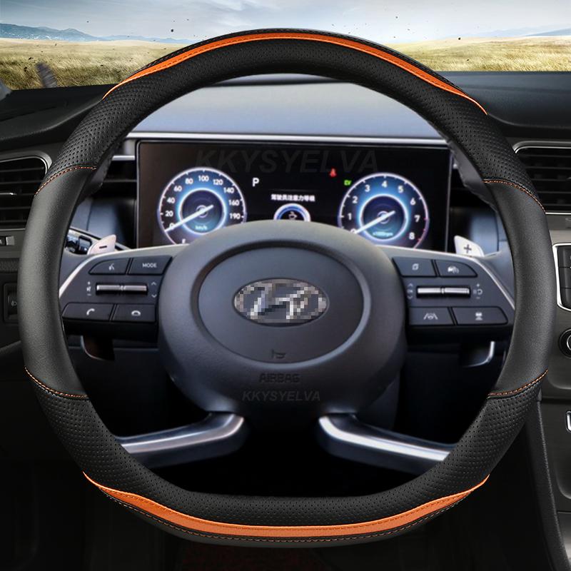 Auto Lenkradabdeckung Leder 38cm Für Hyundai Tucson 2022 NX4 Elantra Sonata 10. 2022 Auto Zubehör