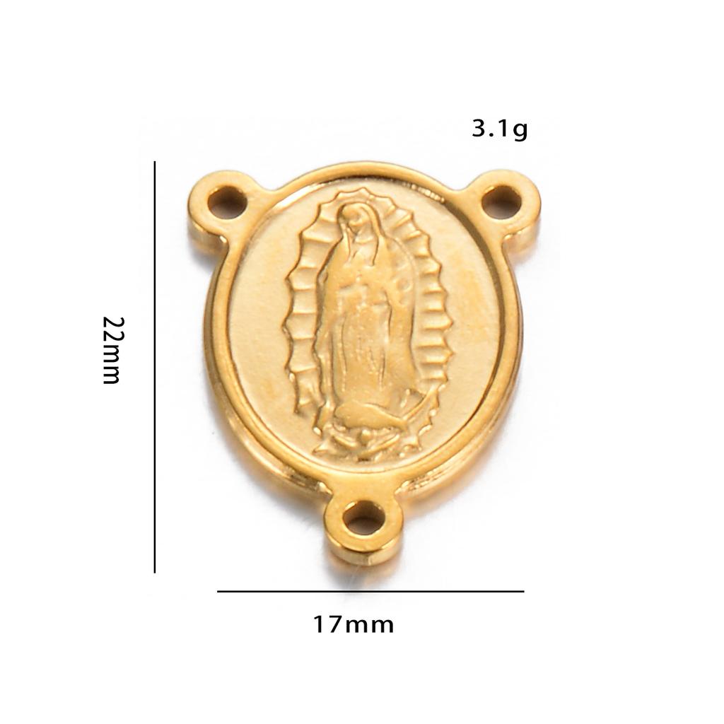 5pcs/lot Fashion Catholic Christian Virgin Mary Stainless Steel Jesus Charm For Jewelry Connectors Making Religious Accessories