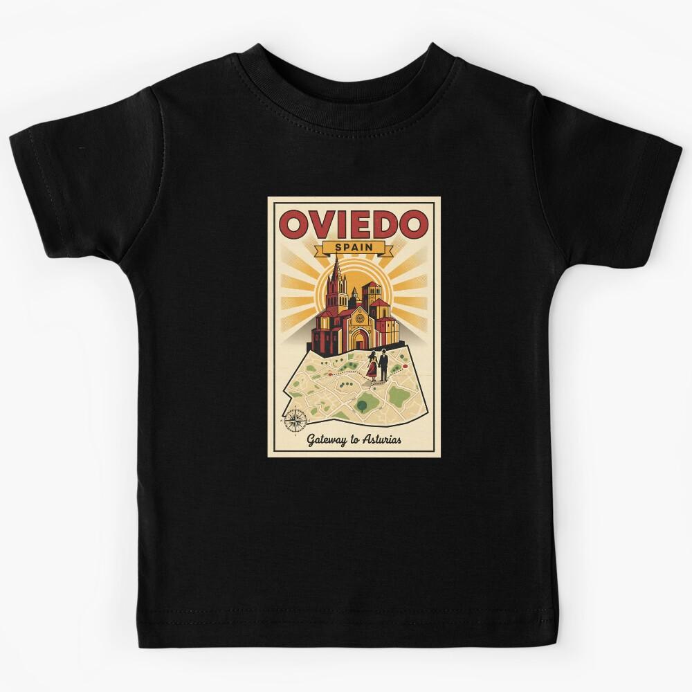 Oviedo Spain 1950s Vintage Travel Tourism Kids T-Shirt 170