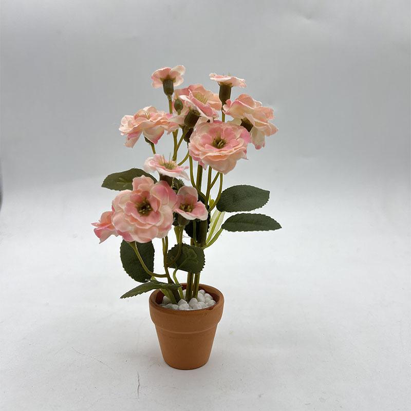 1Pcs 1:12 Dollhouse Home Model Decor Toy Miniature Rose Potted Plant Flowerpot Bonsai Doll House Accessories