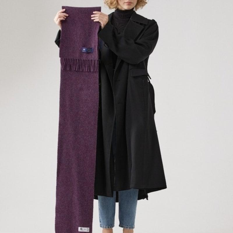 ABRAHAM MOON Merino Wool Muffler 25cm - Purple Heather