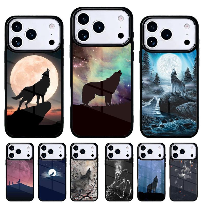 Animal The Wolf Howl Phone Case for iPhone 17 16 15 14 13 Pro Max Back Cover for 12 11 Pro Coque