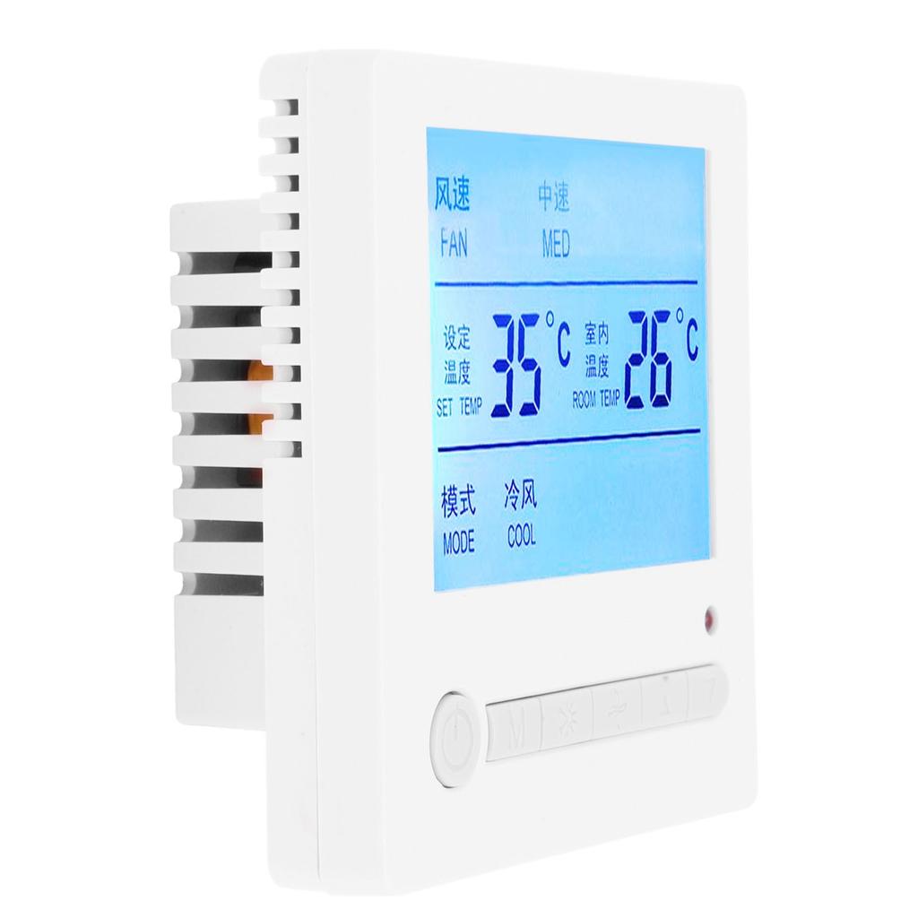AC220V Intelligent LCD Thermostat Fan Coil Temperature Controller Air Conditioning Panel Switch