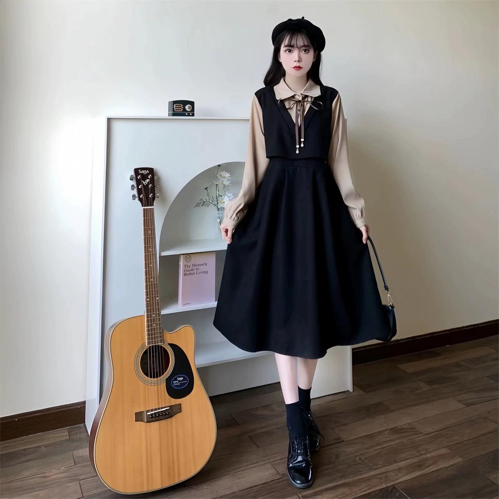 Summer French temperament Fashion romantic bow Small floral short suspender dress Versatile