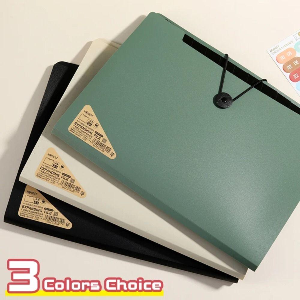 8 Layers A4 File Folder PP Expanding File Organizer Portable Document Storage Bag