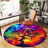 1pc Tree of Life Cosmic Art Pattern Office Round Rugs, Under Chair Round Rugs for Living Room, Bedroom, Bathroom Decoration Carpet 091833