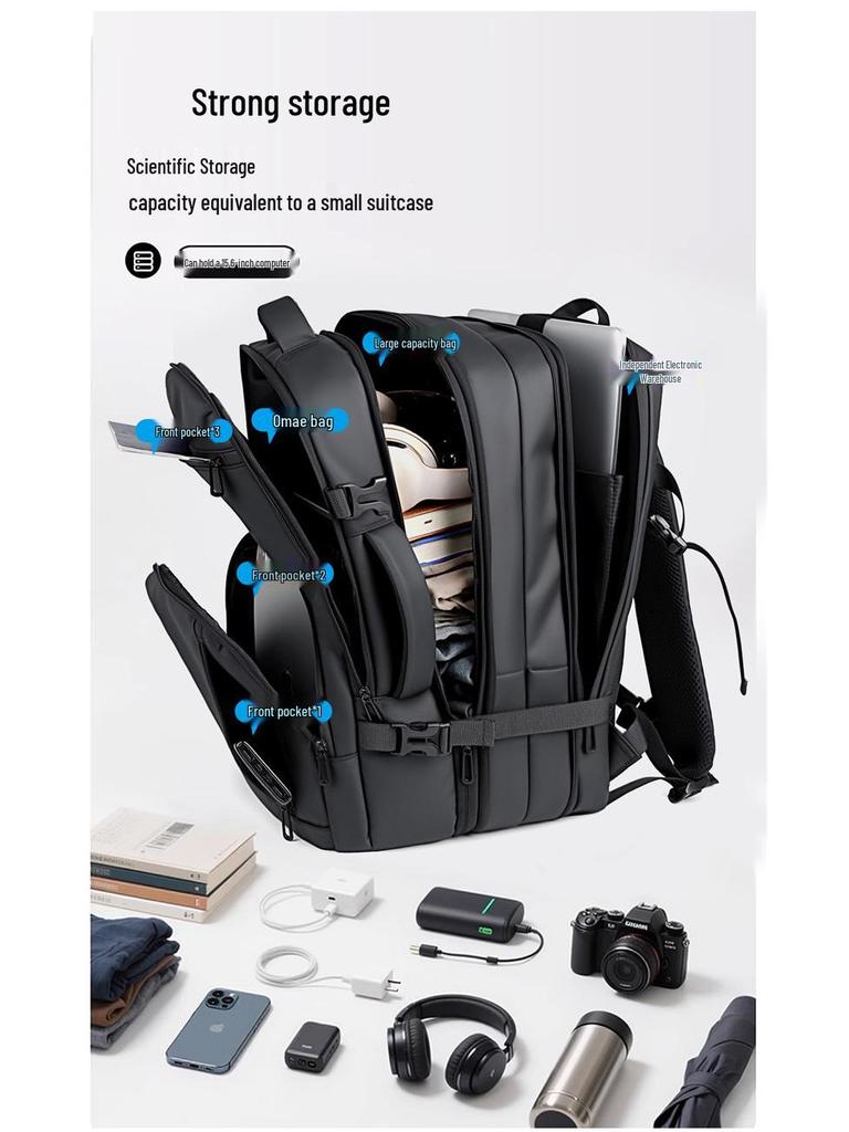 Customizable Logo Commuter Travel Backpack - Expandable, Large Capacity, Fashionable Business and Laptop Bag