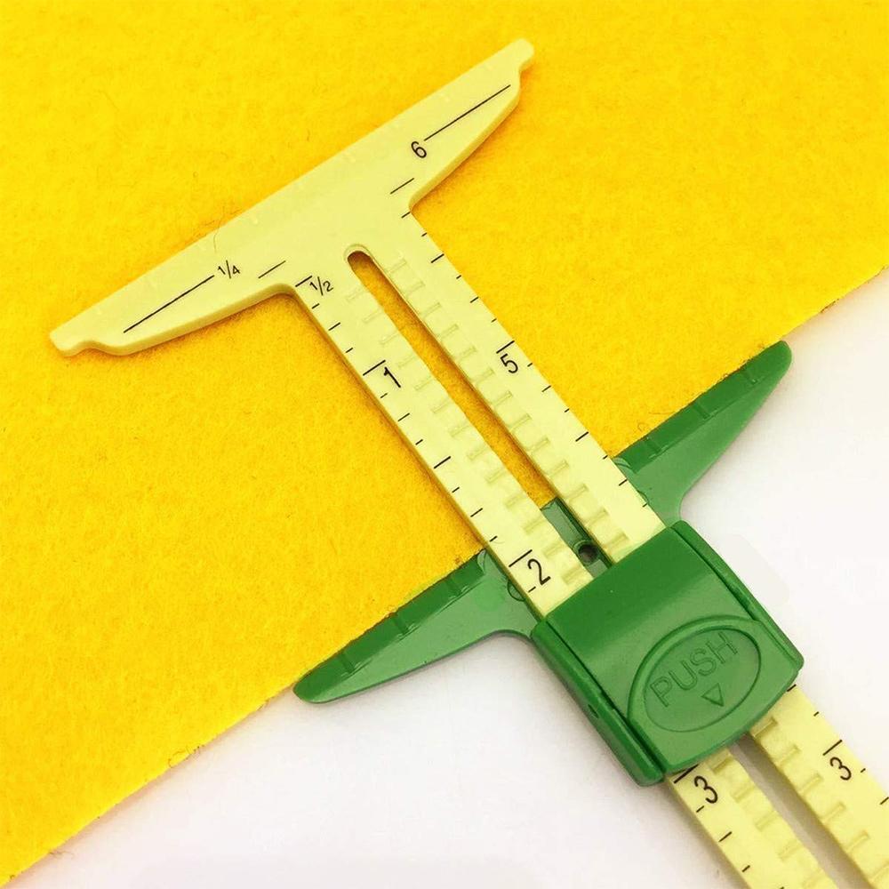 1PC 5-in-1T-shaped Sliding Gauge Measuring Tools Multifunctional Plastic Drawing Ruler Fabric Quilting Ruler for Sewing Beginner