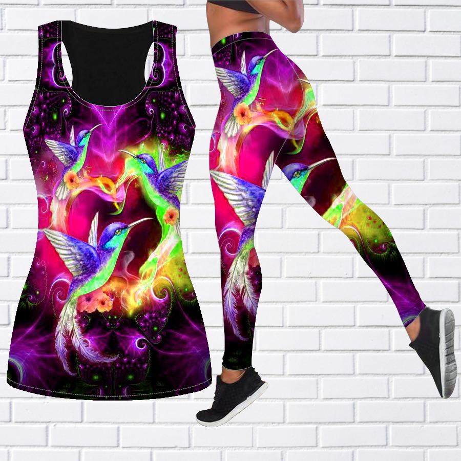 

Экипировка для йоги с кристаллами и принтом птички для женщин, модные леггинсы для тренировок, спортивные повседневные штаны для фитнеса и йоги XL фиолетовый