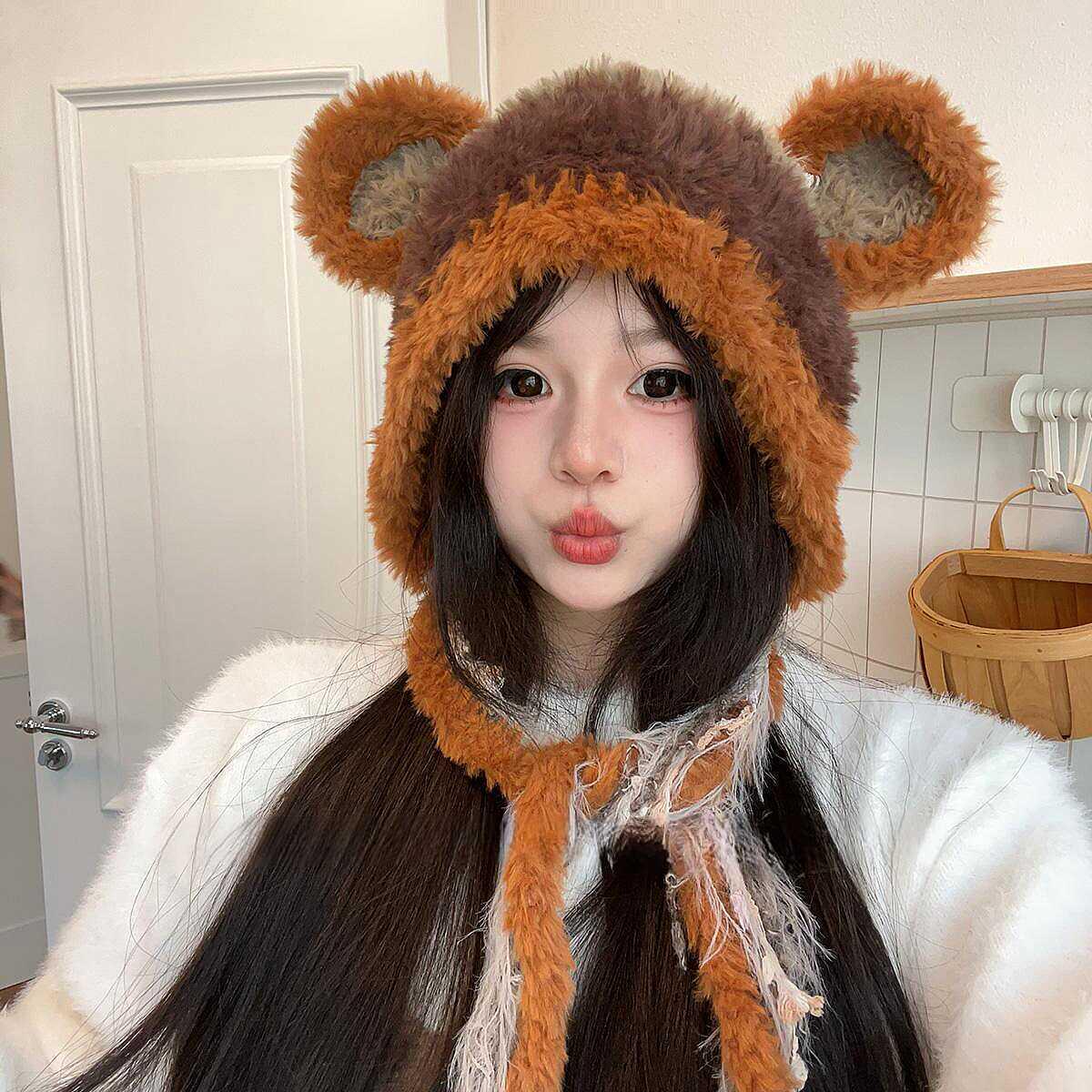 Women s Cute Lei Feng Hat - Warm, Thickened Plush for Autumn and Winter One Size