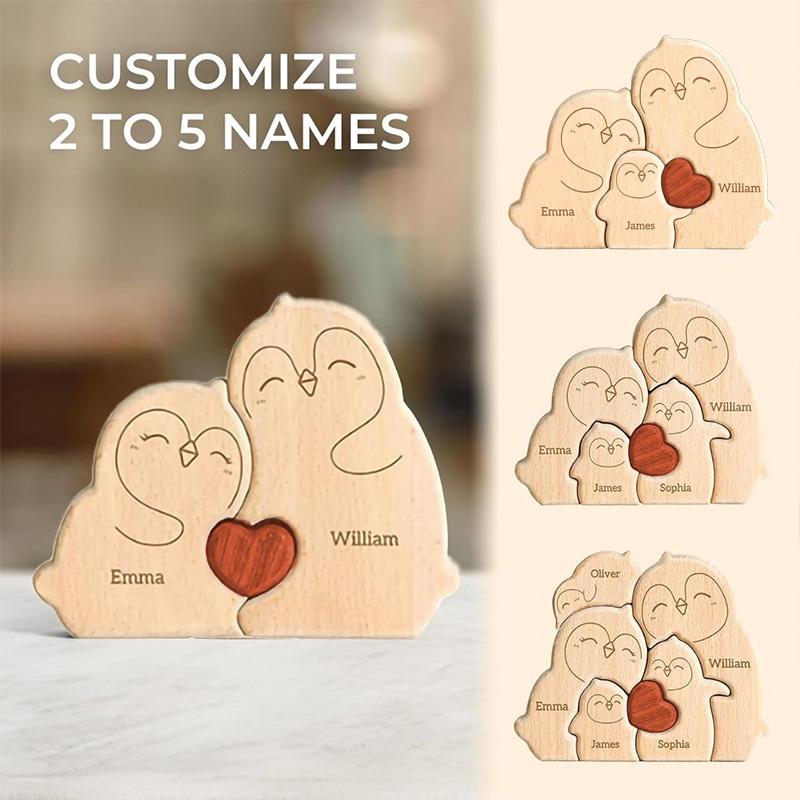 

Personalized Wooden Penguin Home Ornaments-Laser Engraved Surnames Birthday Gifts Holiday Anniversary Keepsakes Memorable Gifts Fill in the custom