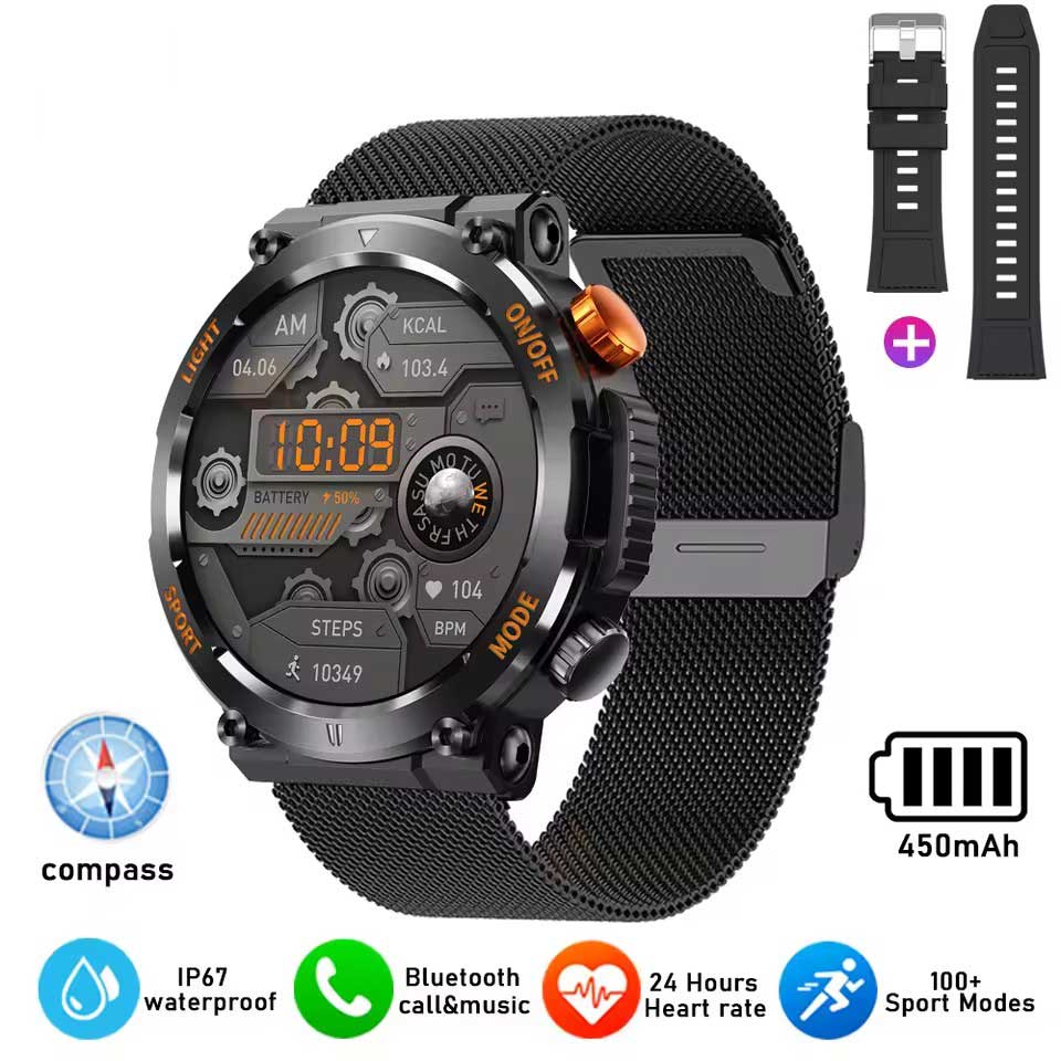 LUCKY START New Smart Watch Heart Rate Monitoring Bluetooth Call Voice Assistant GPS Sports Trajectory Waterproof Fitness SmartWatch