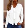 Solid Zip Up Hoodie, Casual Long Sleeve Drawstring Hoodie Sweatshirt, Women's Clothing