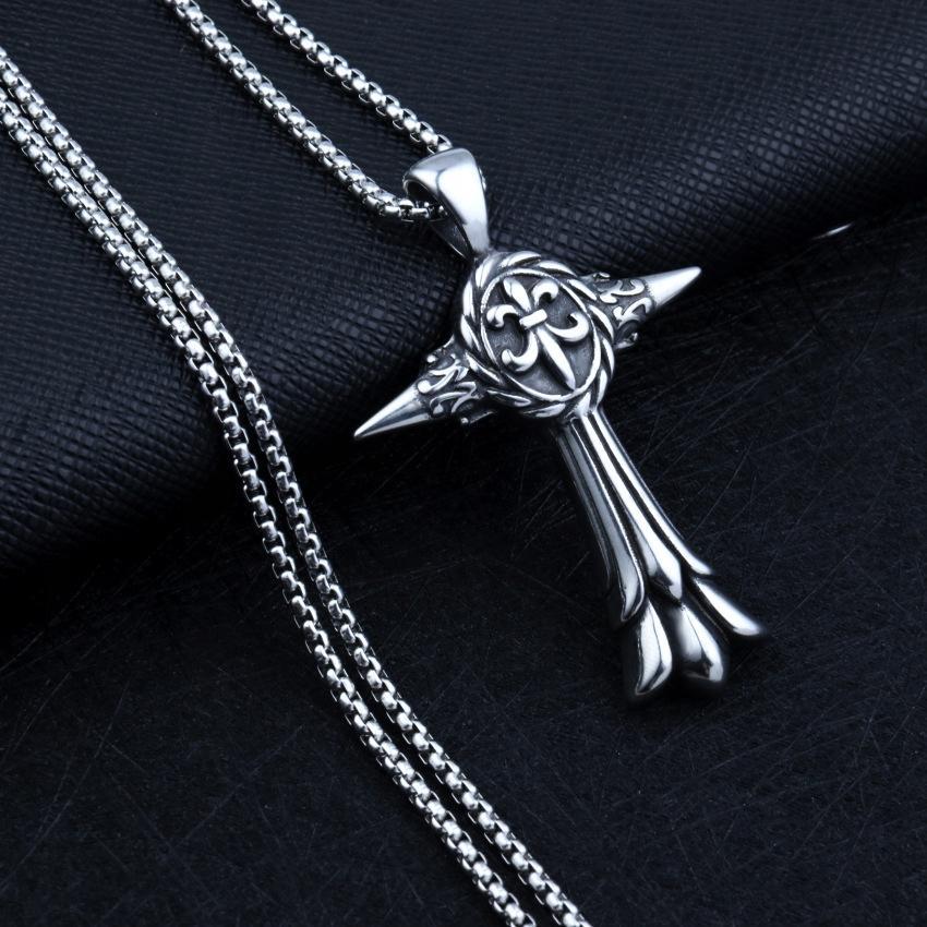 Necklace Silver Chain Cross Troop 317