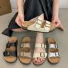Zhongjia silver thick-bottomed Boken slippers 2025 new summer retro flat-bottomed bag head with slippers for women's fashion
