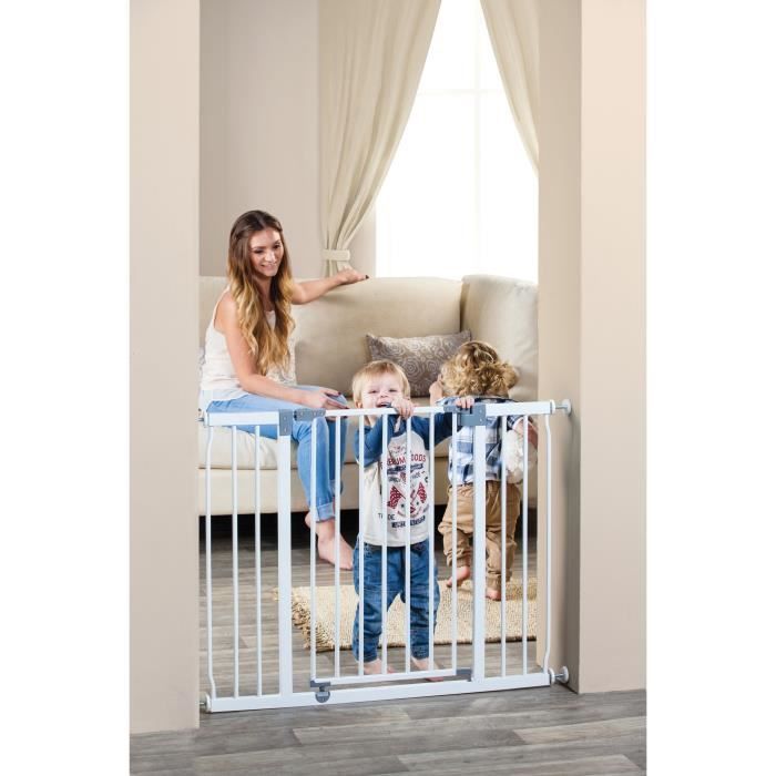 Barrière de sécurité - DREAMBABY - LIBERTY - 1 barrière + 2 extensions - 126-132,5 cm - Blanc