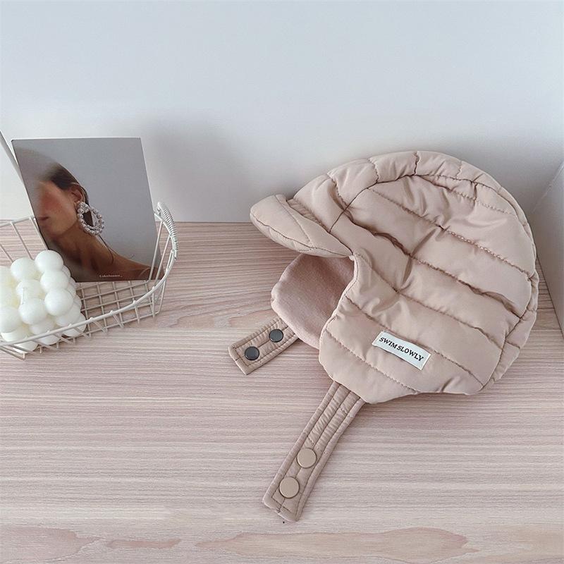 Boys And Girls Baby 2024 Winter Children's Warm Hat Letter Korean Style Fashionable Thickened Cotton Ear Protection Hat