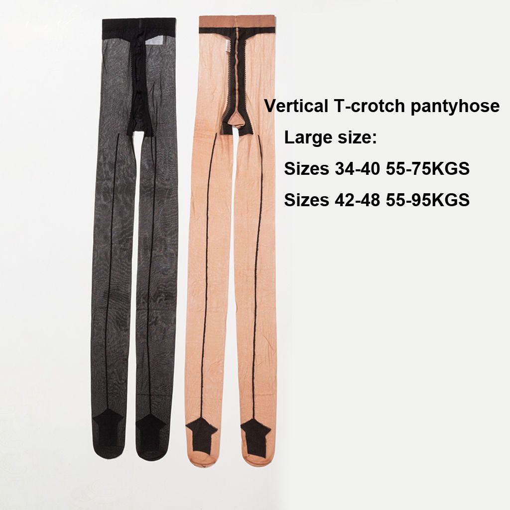 Bigsize Pantyhose Sexy Summer Thin Tights Rear Vertical T-Crotch Stockings Female Pantyhose
