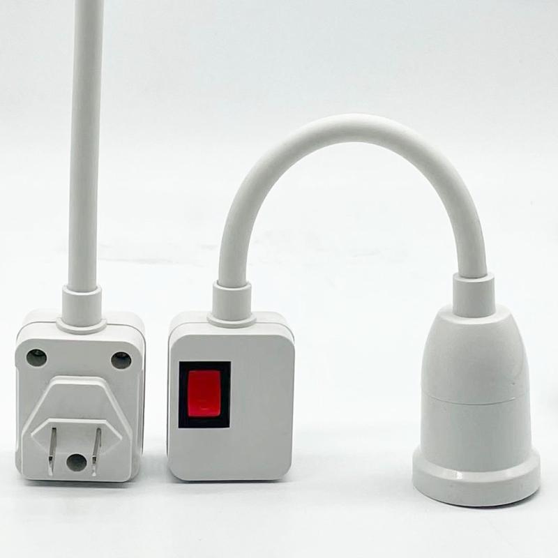 Flexible Bend Mobile Test Light Socket Light Adapter Plug Switch with Stainless Steel E27 Lamp Base
