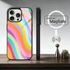 Striped Color Blocking Art Pattern  Phone Case For iPhone17,16,15,14,13,12,11 Plus,Pro Magnetic For Magsafe Wireless Charging
