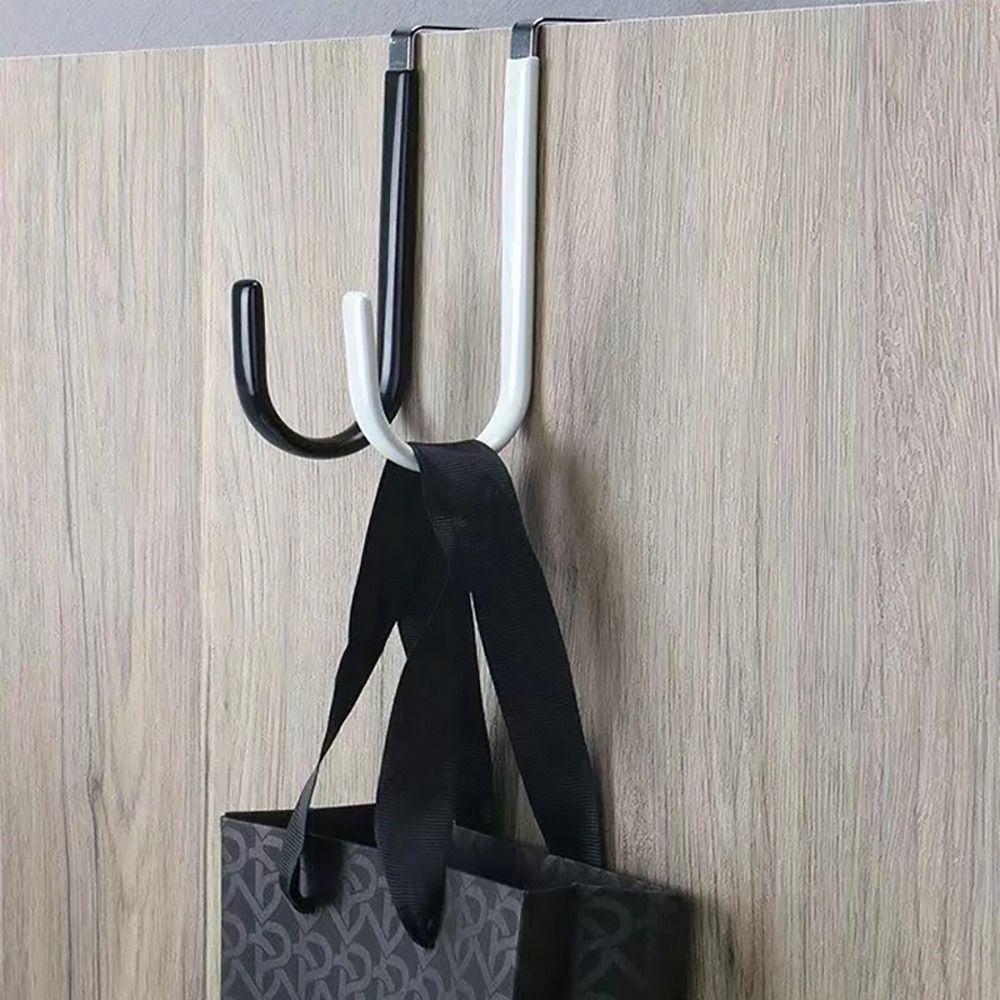 1Pcs Bathroom Bedroom Kitchen Over The Door Hooks Rubber Prevent Scratches Clothes Storage Holder