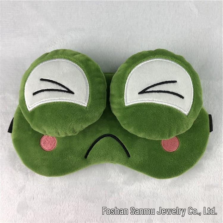 Sam Accessories Plush Frog Eye Mask - Breathable Light-Blocking Sleep Protection with Big Eyes Design.