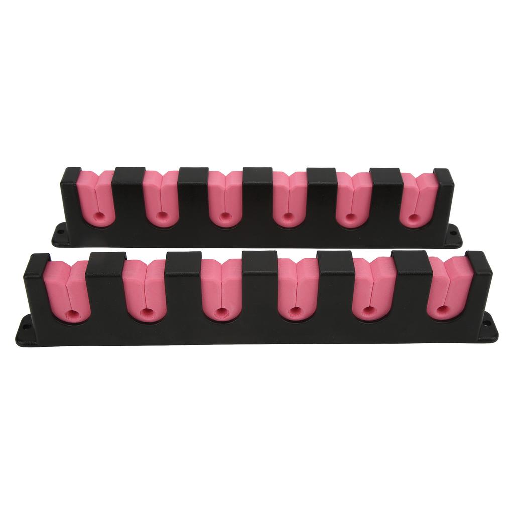 Wall Mounted Fishing Rod Rack Chemical Resistant Vertical 6 Fishing Rod Holder with 4 ScrewsPink