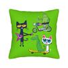 Cartoon Movies Cat Book Petes the cat   Throw Pillow Cover Polyester Cushions for Sofa  Fashion Pillowcover Home Decor