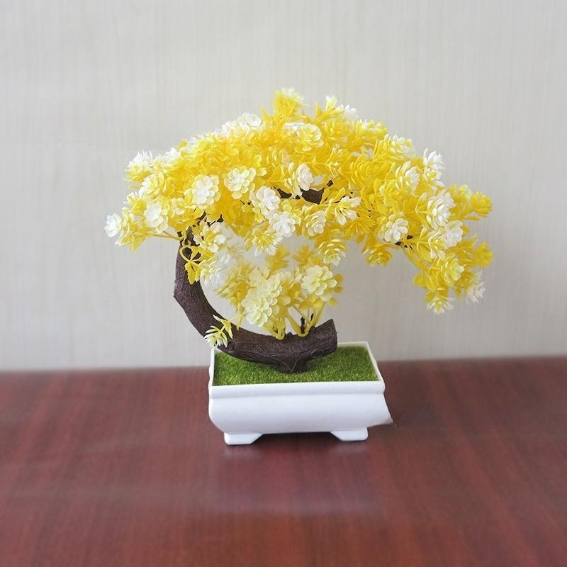 Plantas Artificiales Decoración Bonsái en Maceta Árbol Pequeño Maceta Planta Falsa Maceta Adornos de Jardín Zen Decoración de Mesa Hogar Habitación