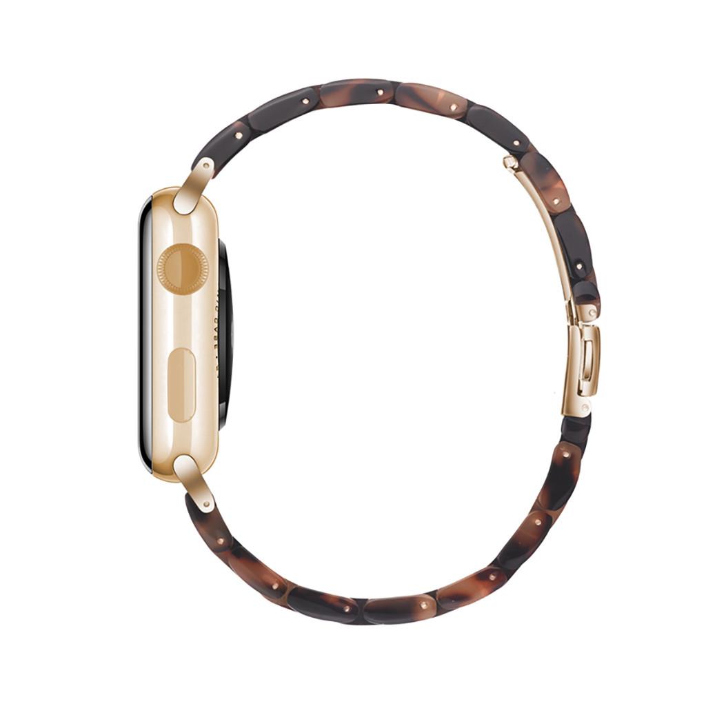 Buy For Apple Watch 3/4 Luxury Tortoise Shell Resin Watch Bands Strap ...