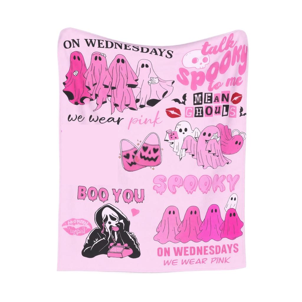 Halloween Flannel Blanket with Creative Print, 180230 cm, for Bed Couch Sofa