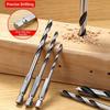 3-10mm Woodworking Drill Bit Three-Pointed High Hardness Hole Drilling Tool Hex Shank Spiral Flute Twist Drill Bit