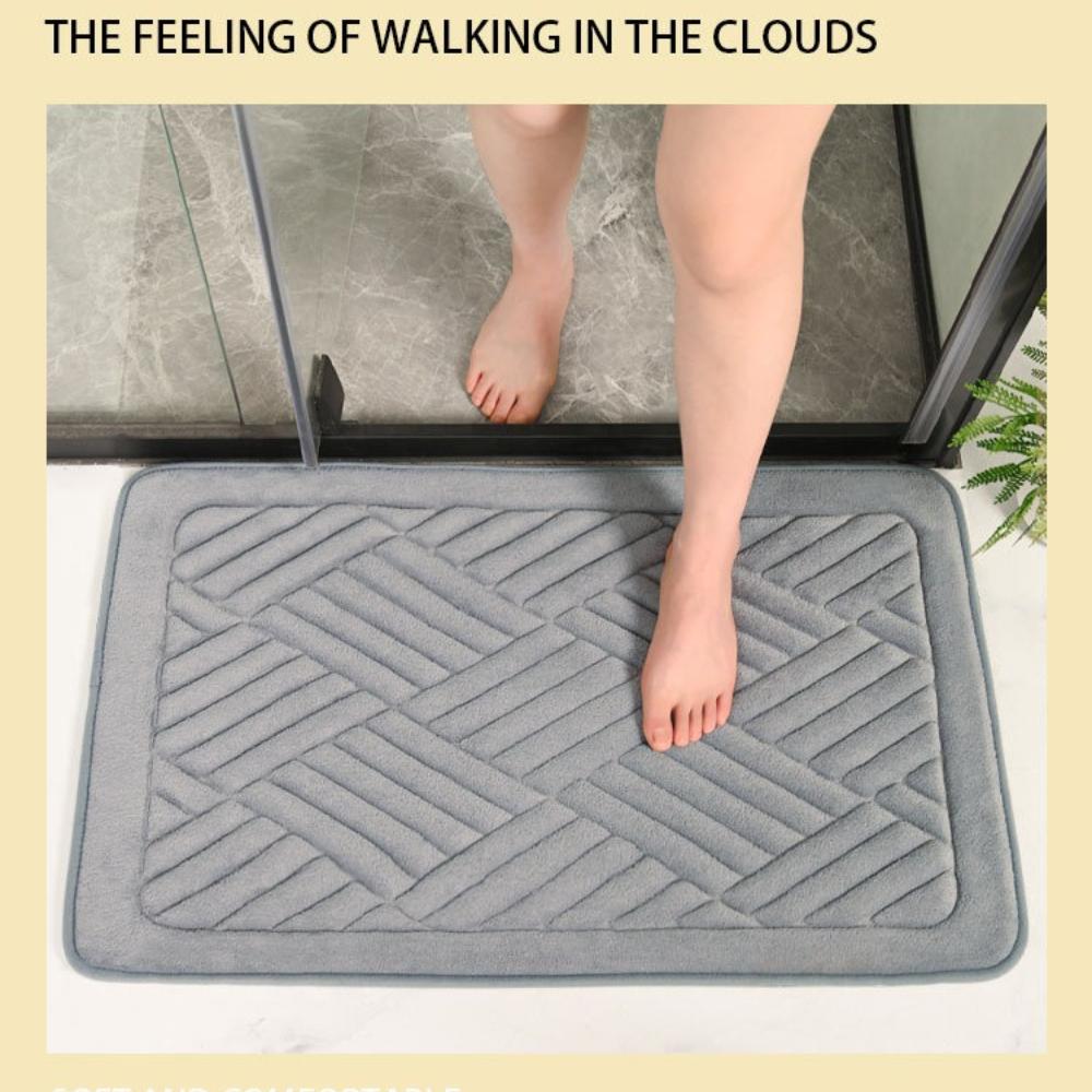 Schwamm Badezimmer Kaschmir Verdickungsmatte Bad Rutschfeste Teppiche In Waschbecken Badewanne Boden Teppich Duschraum Fußmatte Memory-Schaum 3D-Pad