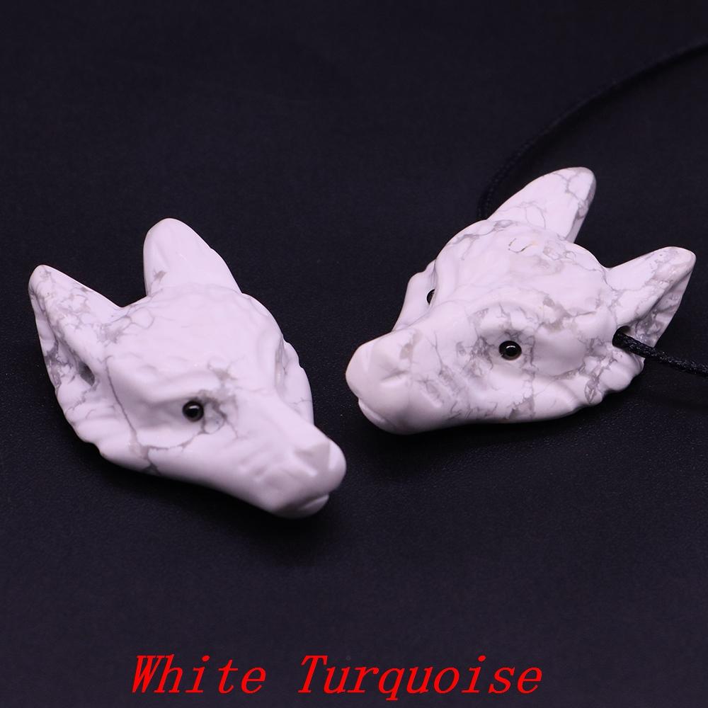 Testa di Lupo in Pietra Naturale da 1,5" Cristallo Curativo Reiki Animale Scolpito a Mano Statuetta Decorazione in Pietra Preziosa Fai da Te Accessori per Gioielli Regali