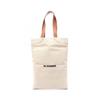 Used FLAT SHOPPER Flat Shopper Tote Bag Canvas Leather Beige Brown Used Women