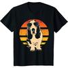 Retro Basset Hound T-Shirt Men Women Kids Gift Men Clothing Graphic T Shirts Cotton Four Seasons Daily Tees Short