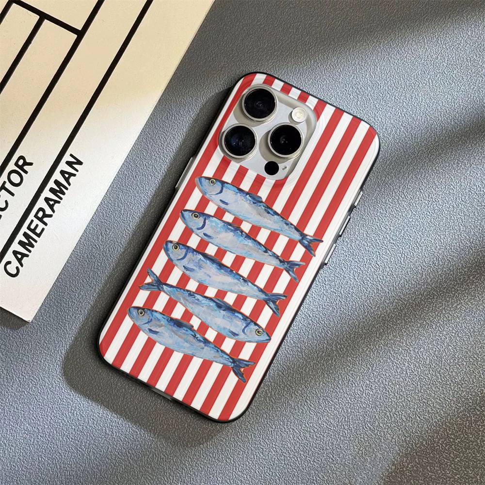 Sardines Soft Corrugated Transparent Phone Case For IPhone 17 15 16 11 12 13 14 Pro Max Plus Pro