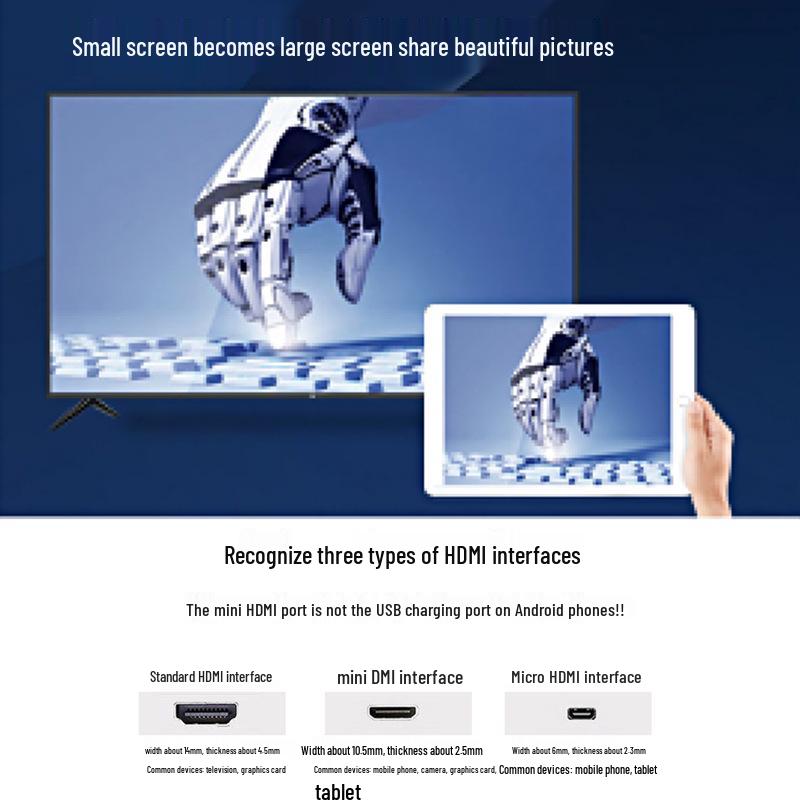 Mini HDMI to HDMI Adapter: Male-to-Female High-Definition Conversion for Large to Small HDMI Connections.