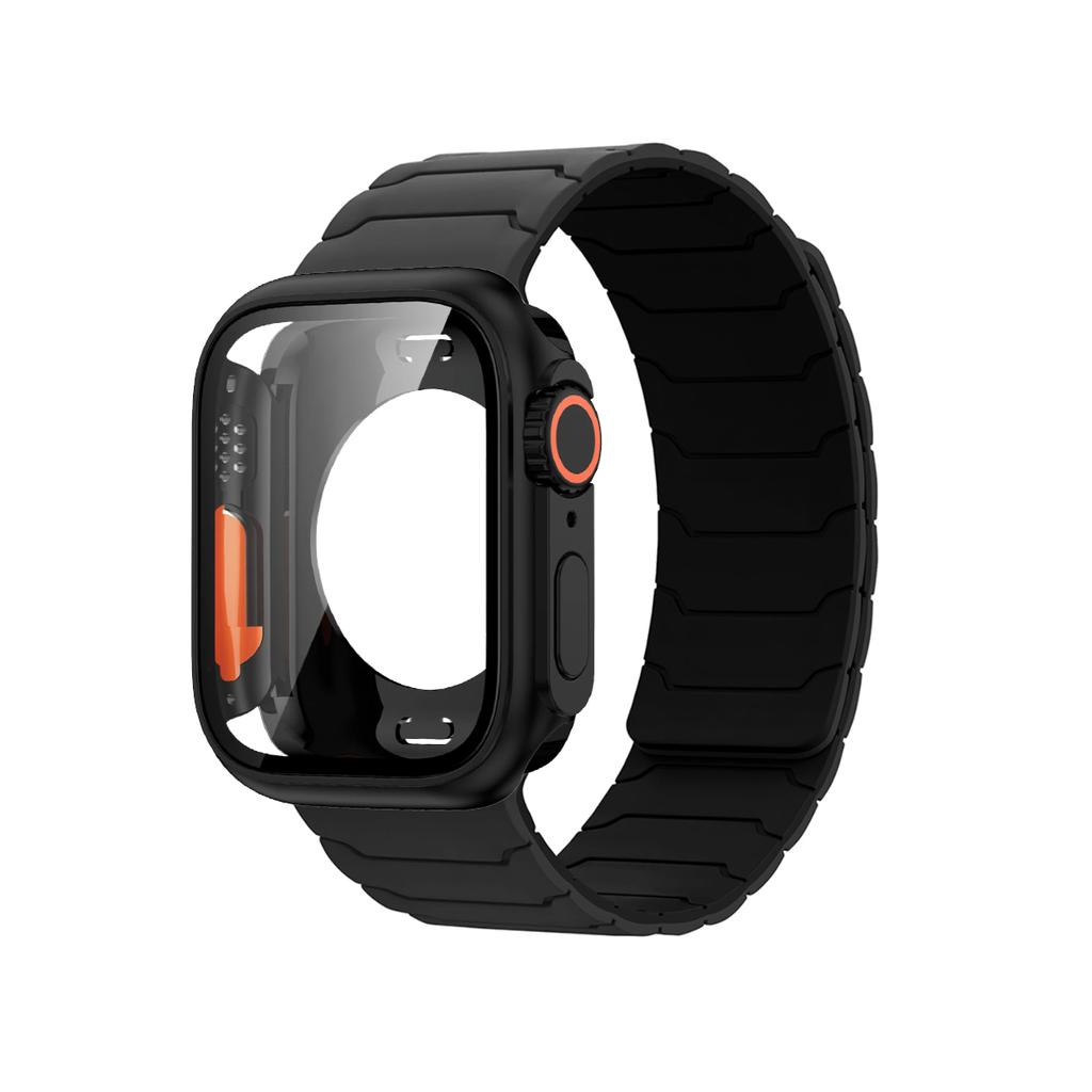 Fodral+Armband För Apple Watch Band 45mm 44 41 42 40mm Silikonarmband för Iwatch Serie 3 4 5 6 Se 7 8 9 10 Byt till Ultra Case