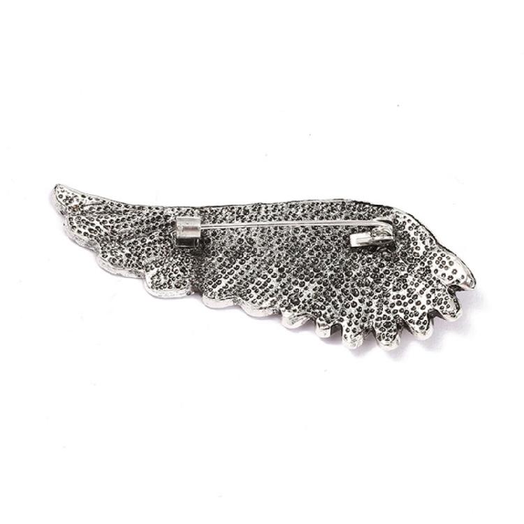 Elegant Vintage Inspired Angel Wing Jewelry Pin with Sparkling Crystal Stylish Rhinestones Brooch Clothing Accessories