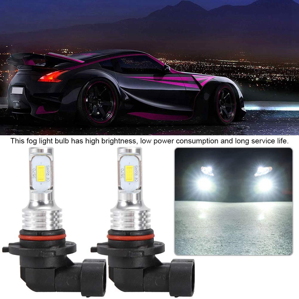 H10 9145 Fog Light 80 8000K White LED Fog Light Highlight Universal Replacement Bulbs, 2-Pack, Bulbs, 12-24V