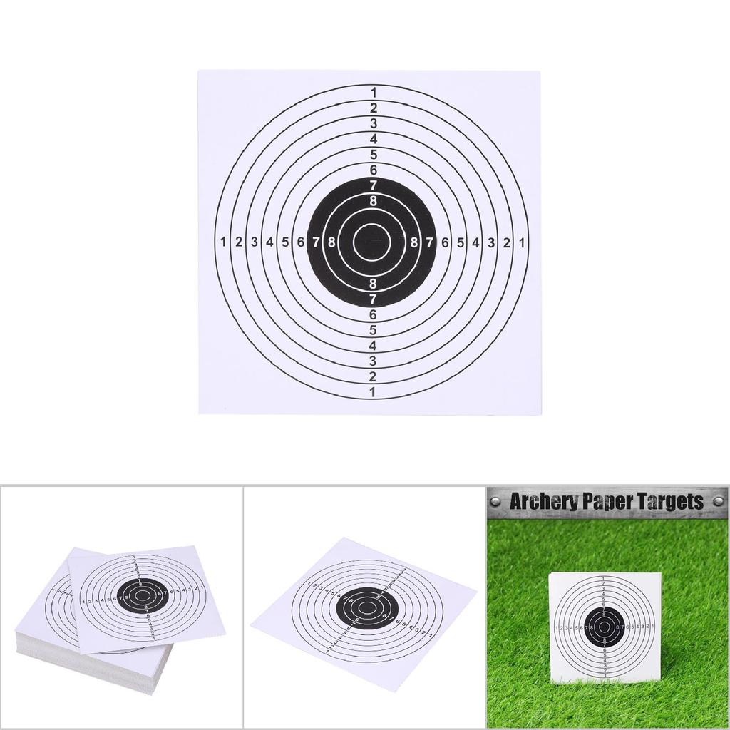 100pcs Lot 14*14cm Archery Target Paper Face for Arrow Bow Shooting Hunting Practice (White)