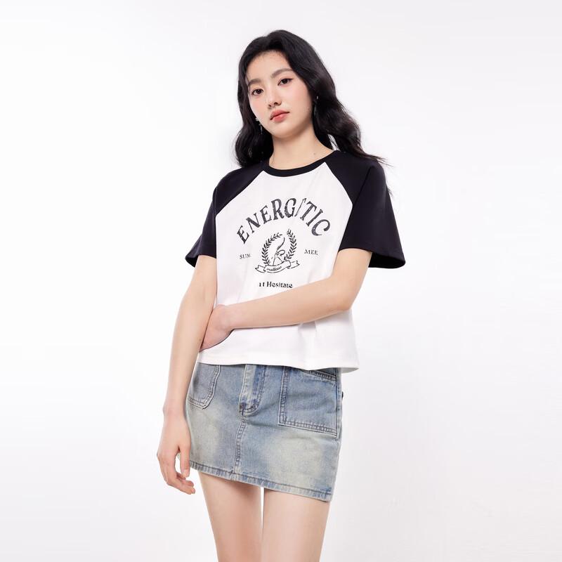Women's H-Line Round Neck Raglan Sleeve T-Shirt