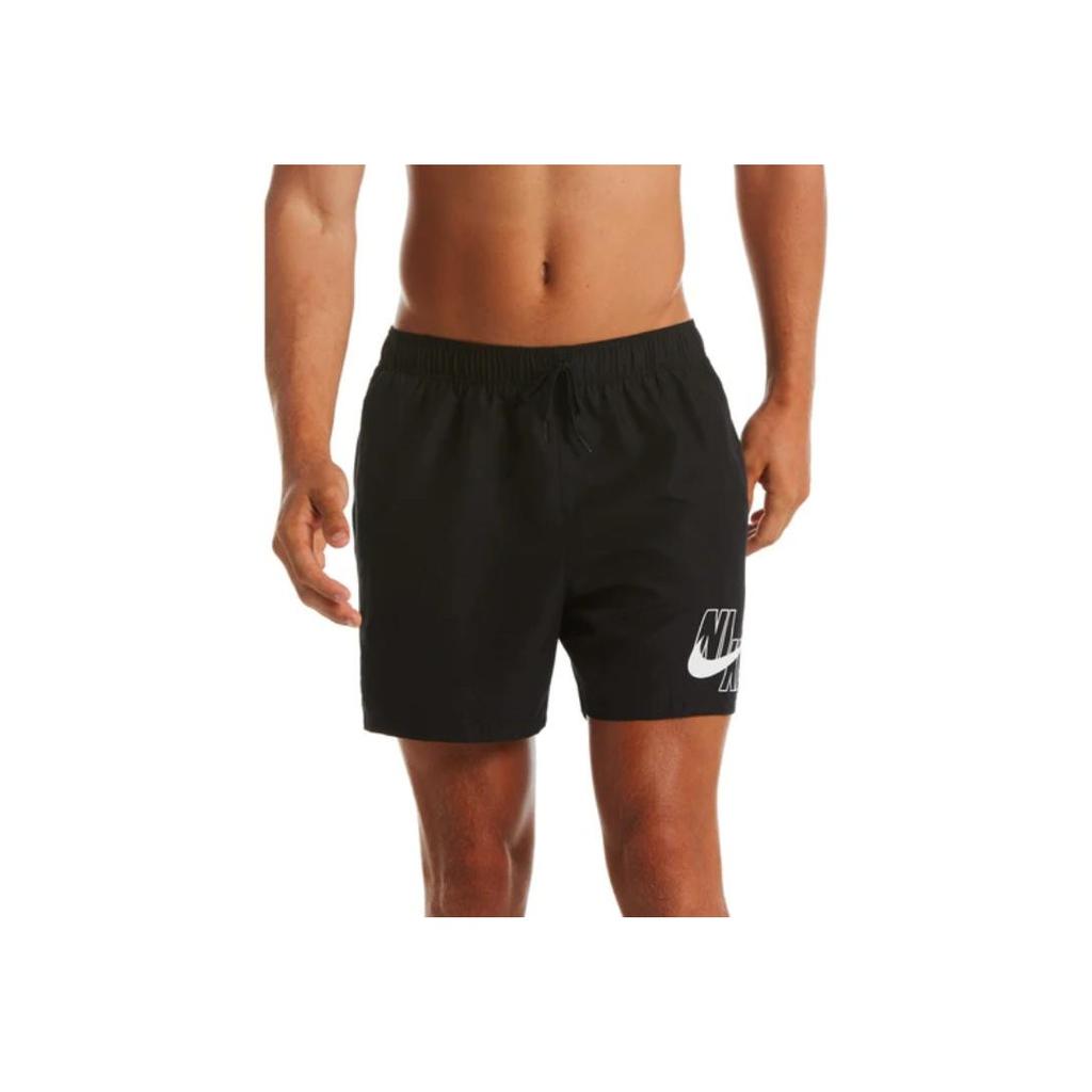 Nike Letter Logo Print Elastic Waist Shorts Men Bottoms Black NESSA566-001