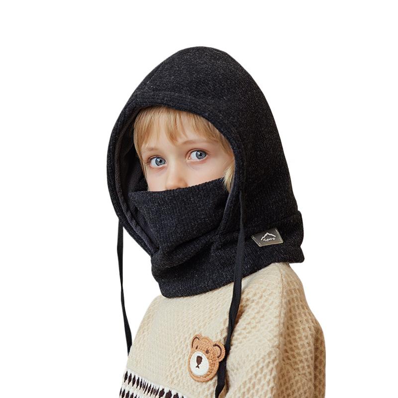 Children's hats, masks, scarves, integrated hats, winter boys' warm and cold-proof fleece ear protectors, pullovers.