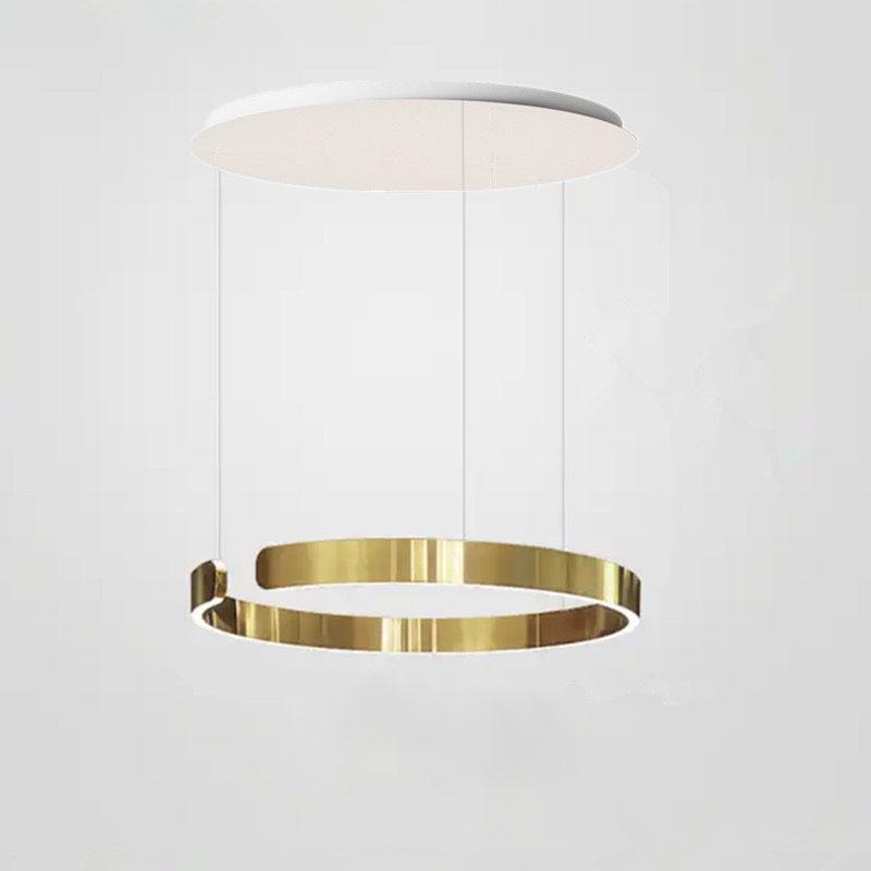 Nordic Italian Luxury C-shaped Ring Pendant Chandelier for Living Room and Restaurant Single Color 6000K