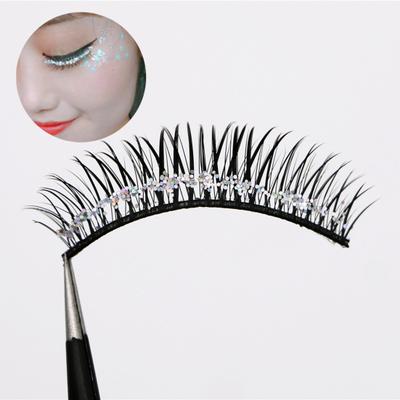 5 Pairs Handmade False Eyelashes Good Ductility Decorative Man-made Fibers Exquisite 3D Glitter Eye Makeup Party Favor for Lady