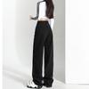 New Black Loose Slimming Straight Leg Pants for Women, Narrow Version, Wide Leg Jeans