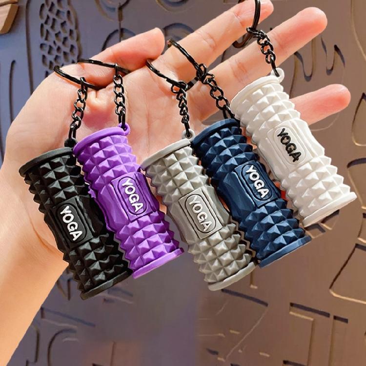 Small Yoga Foam Roller Key Accessory Stylish And Practical Key Pendant Suitable For Gym Bags And Personal Style